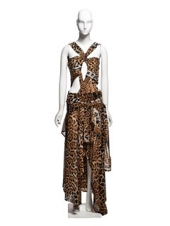 Yves Saint Laurent by Tom Ford Leopard Print Silk Evening Dress, SS 2002