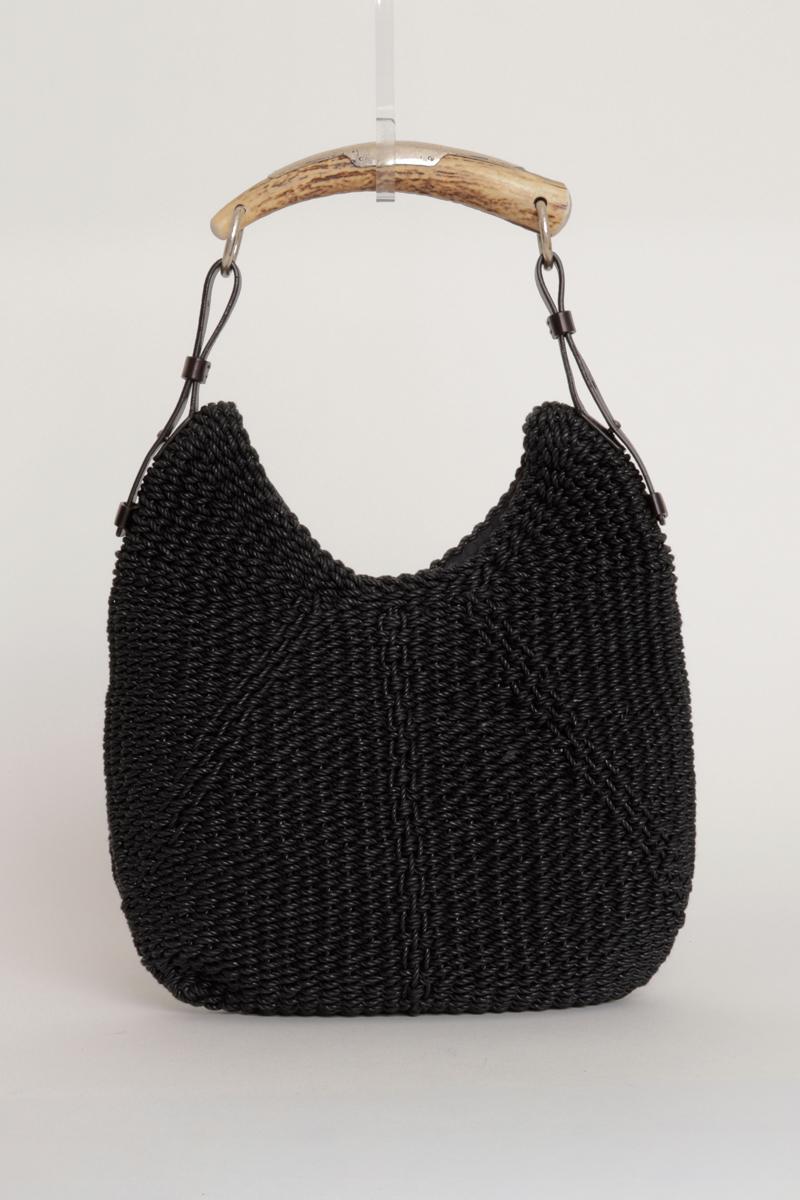 Yves Saint Laurent by Tom Ford Mombasa Tasche aus schwarzem gewebtem Raffia mit Box (Schwarz) im Angebot