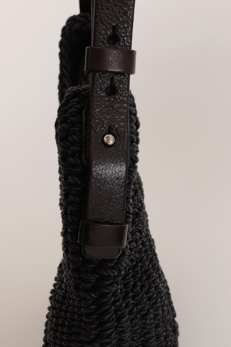 Yves Saint Laurent by Tom Ford Mombasa Tasche aus schwarzem gewebtem Raffia mit Box im Angebot 1