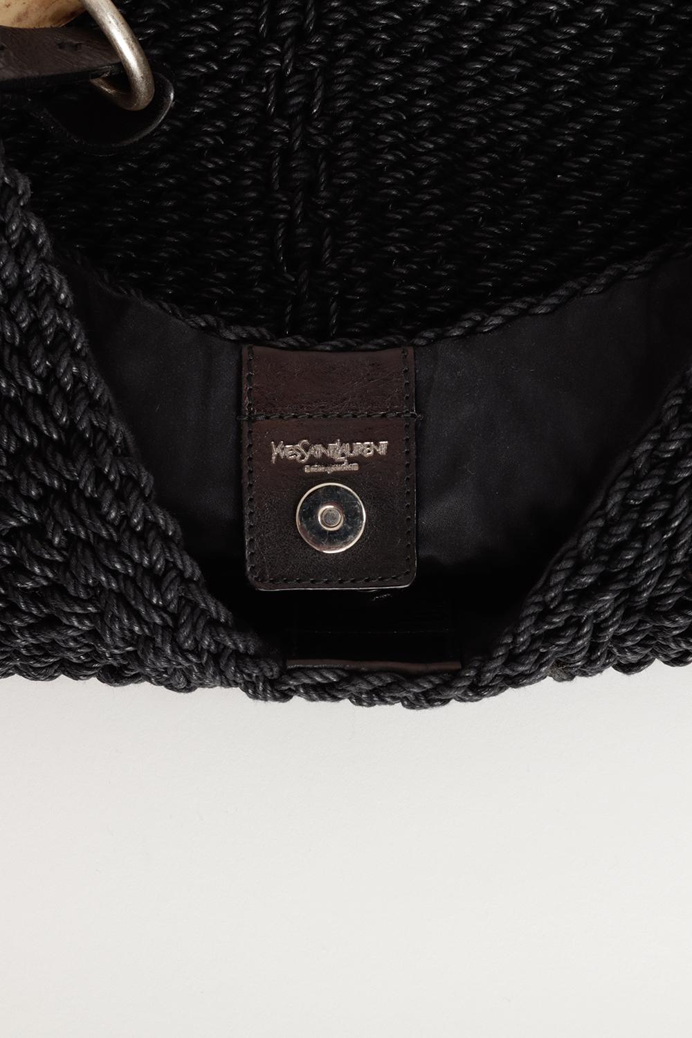 Yves Saint Laurent by Tom Ford Mombasa Tasche aus schwarzem gewebtem Raffia mit Box im Angebot 3