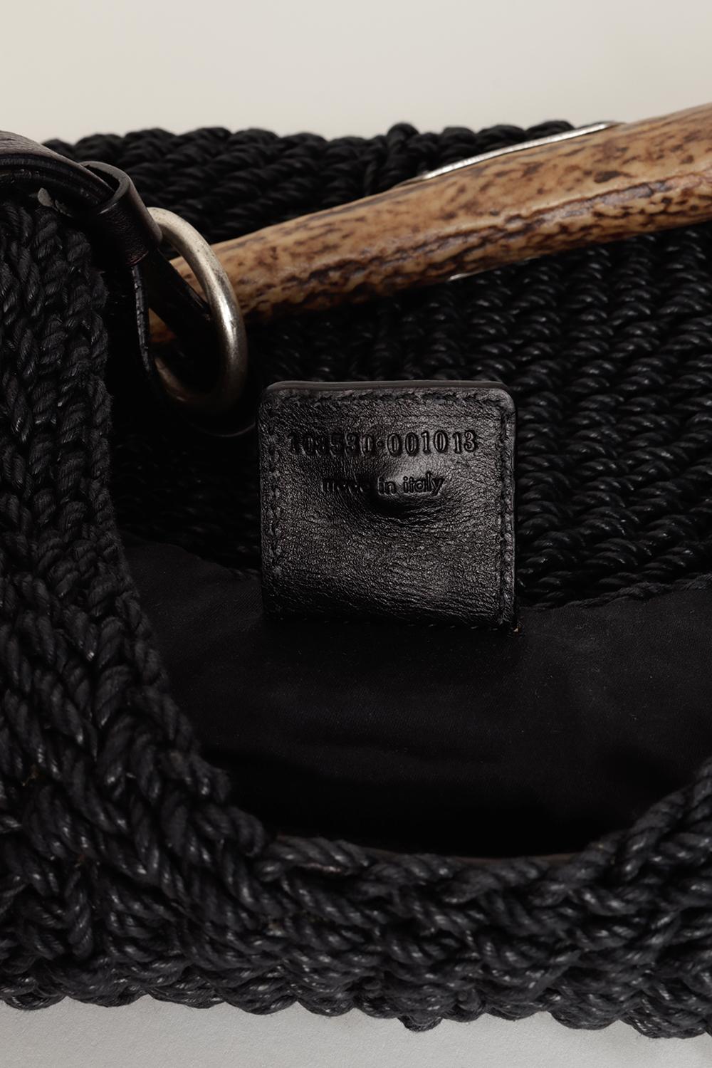 Yves Saint Laurent by Tom Ford Mombasa Tasche aus schwarzem gewebtem Raffia mit Box im Angebot 4