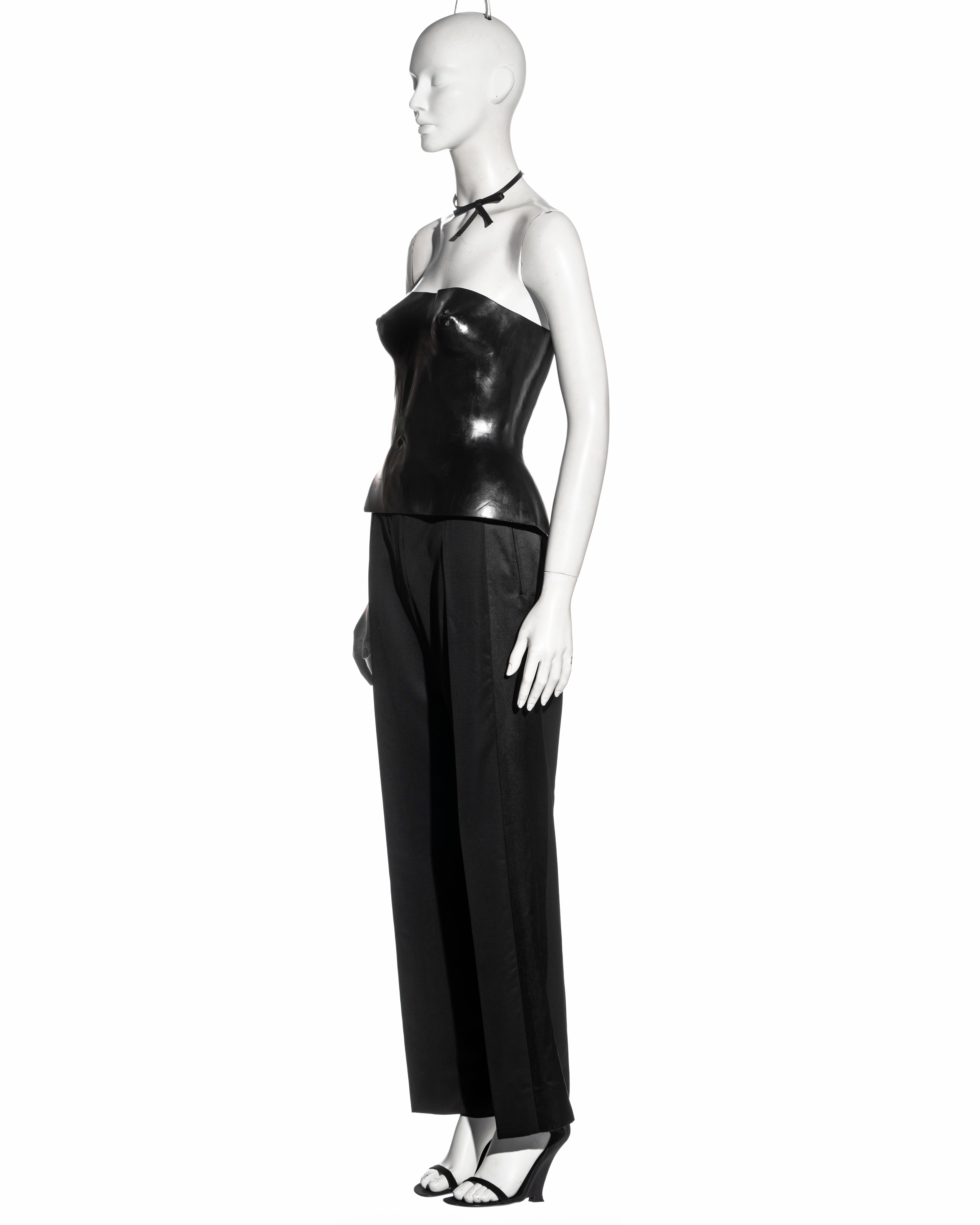 Yves Saint Laurent by Tom Ford moulded leather corset runway ensemble, ss 2001 5
