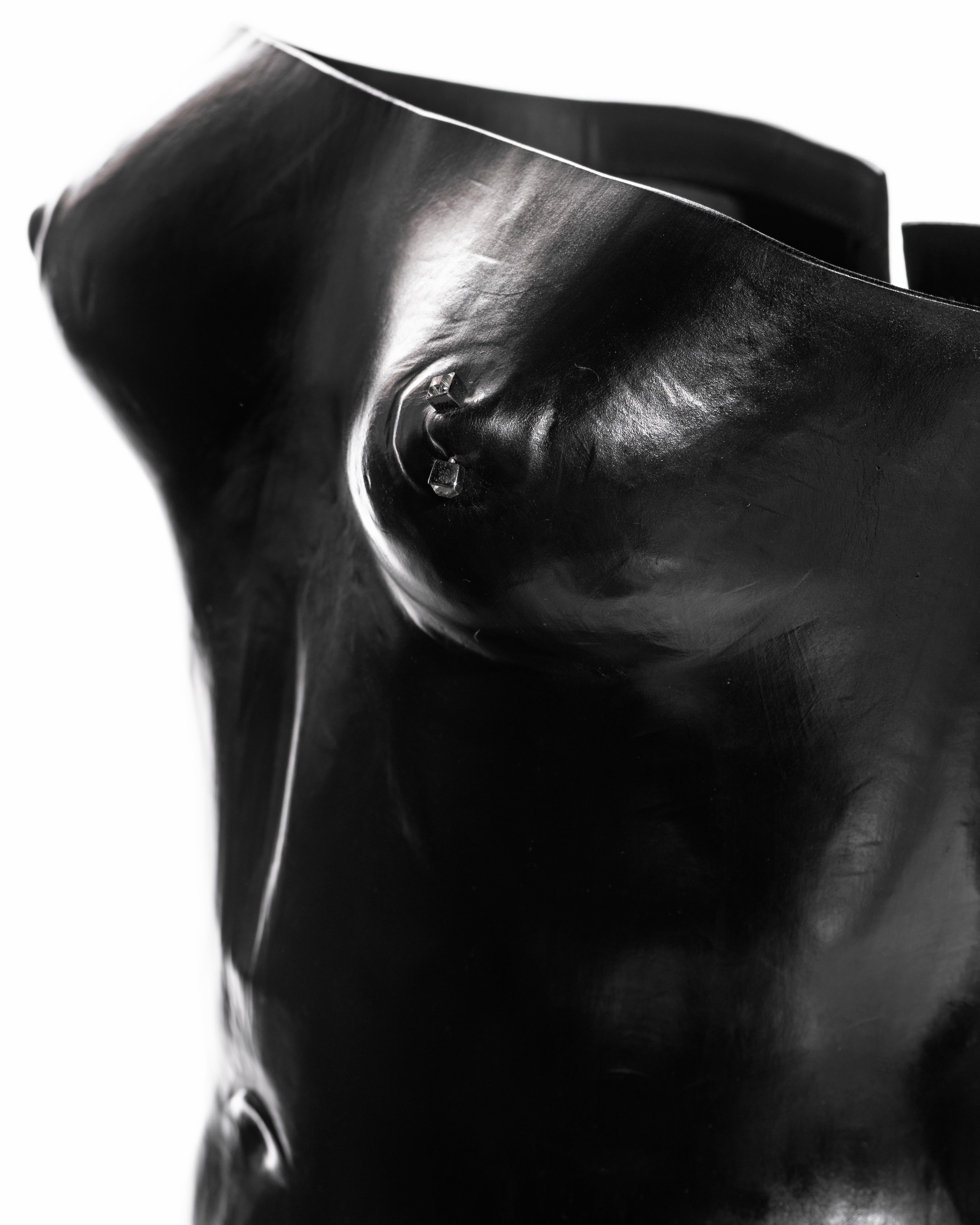 Yves Saint Laurent by Tom Ford moulded leather corset runway ensemble, ss 2001 9