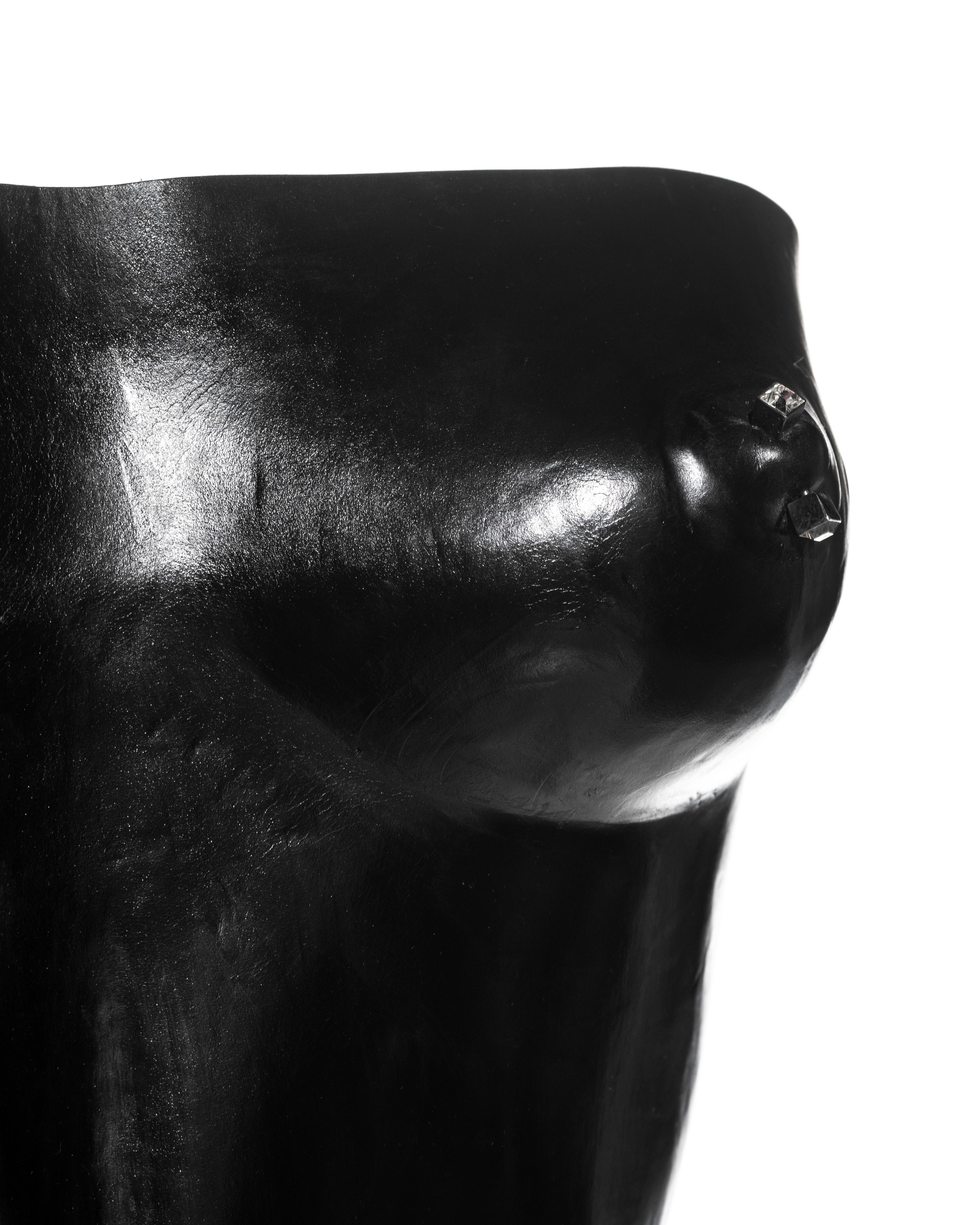 Yves Saint Laurent by Tom Ford moulded leather corset runway ensemble, ss 2001 10