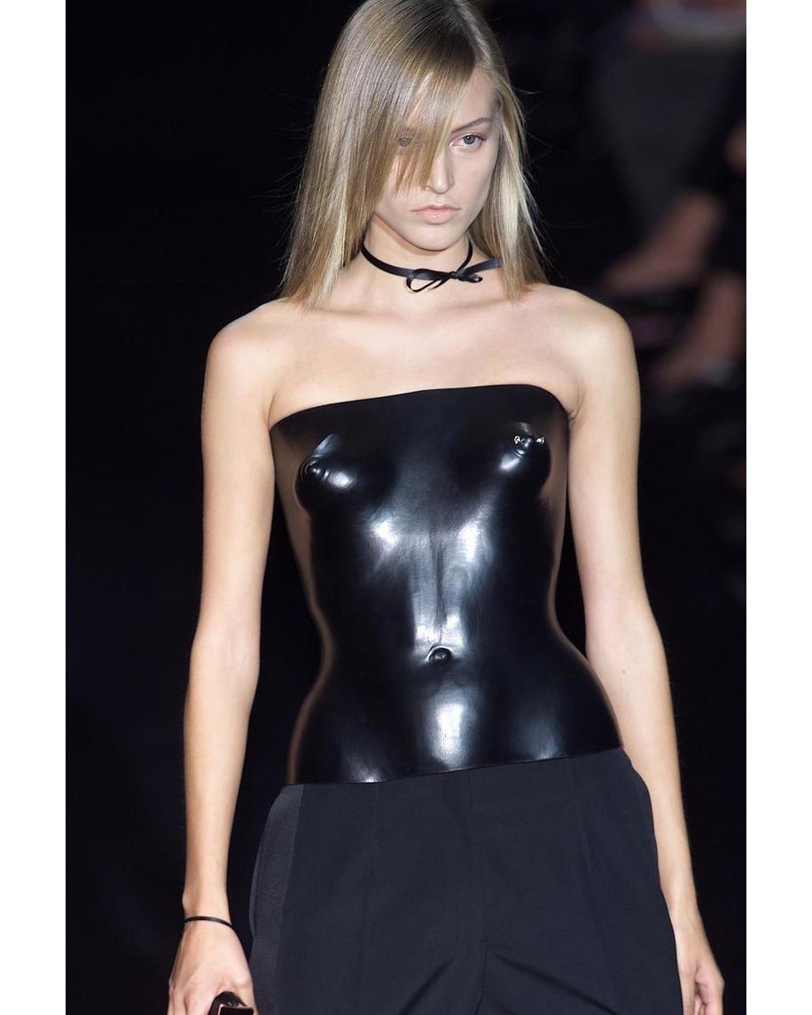 Yves Saint Laurent by Tom Ford moulded leather corset runway ensemble, ss 2001 1