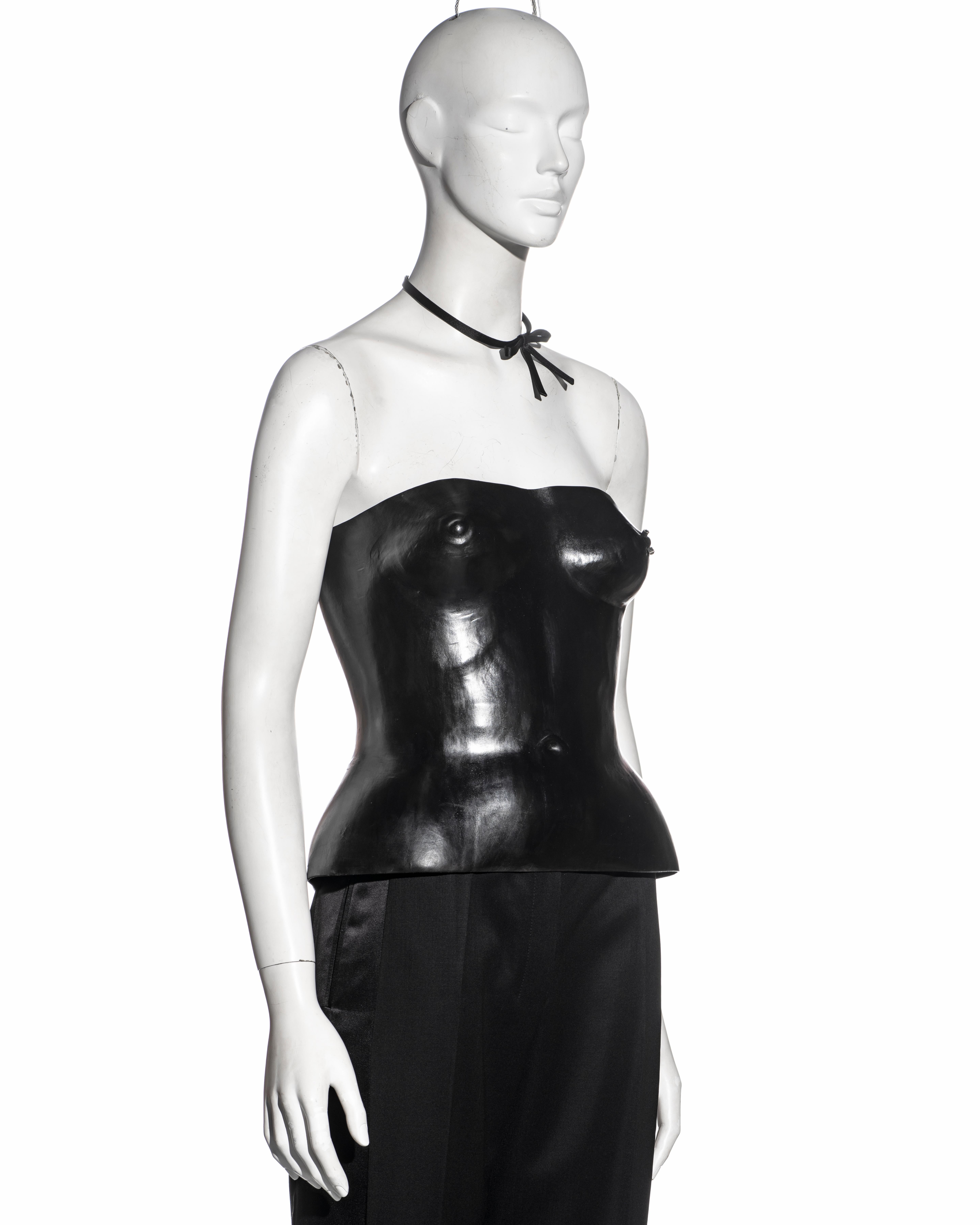 Yves Saint Laurent by Tom Ford moulded leather corset runway ensemble, ss 2001 2