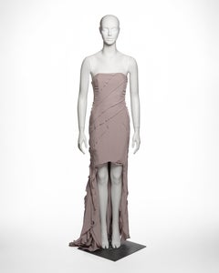Yves Saint Laurent by Tom Ford Pale Mauve Silk Strapless Evening Dress, SS 2003