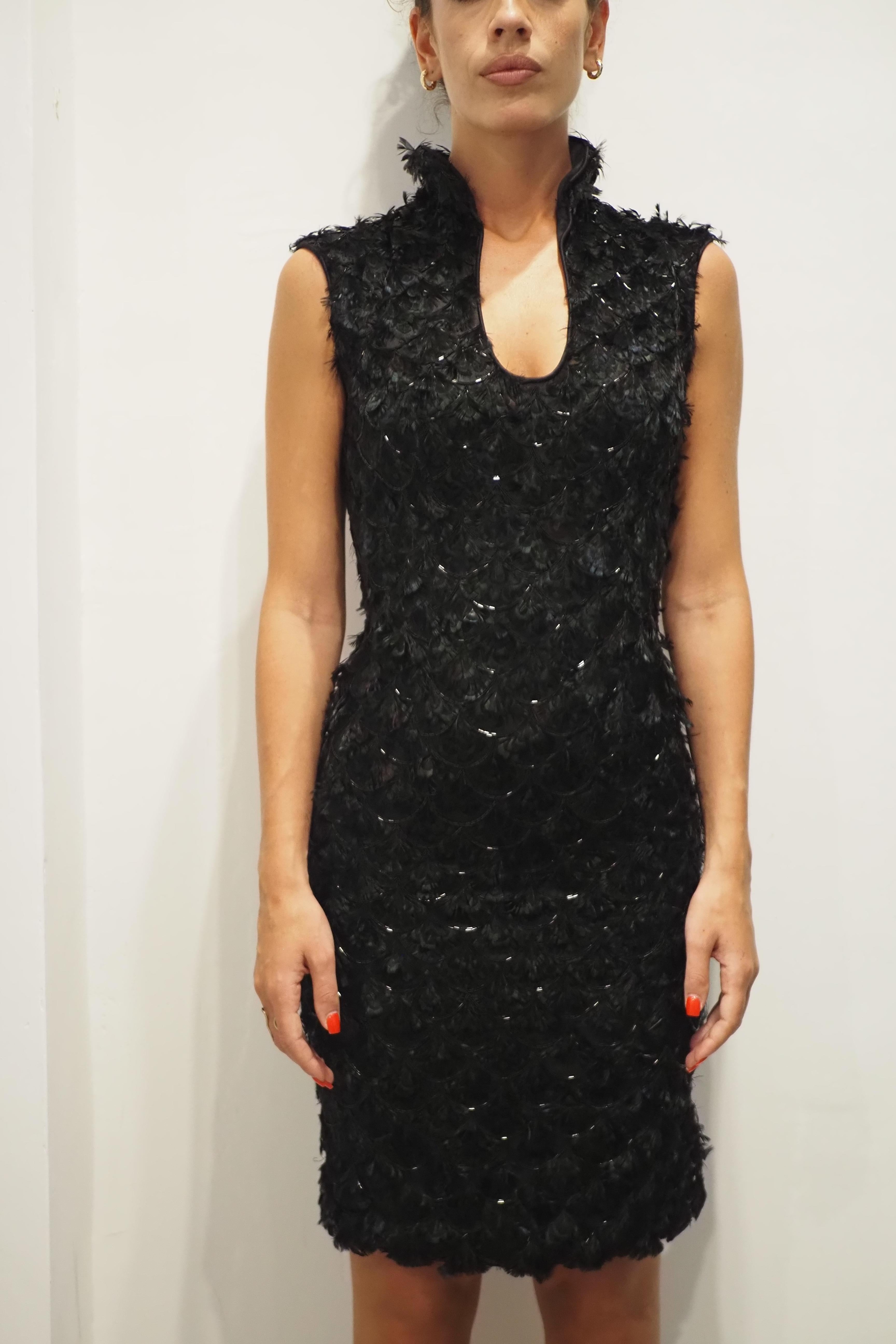 Abito in piume di pavone di Yves Saint Laurent by Tom Ford in vendita 4