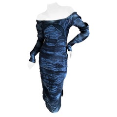 Yves Saint Laurent by Tom Ford Reptile Print Black Dress Fall 2004