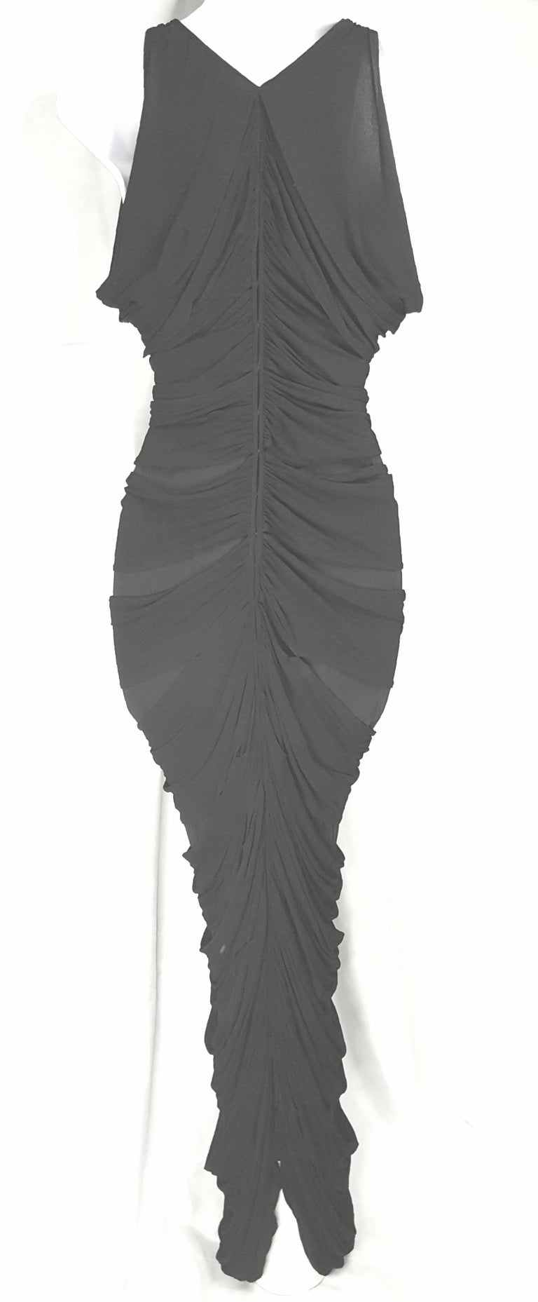 ysl cut out dress Saint Laurent Leopard Print Back Cutout 100% silk Saint Laurent Black Strap Midi