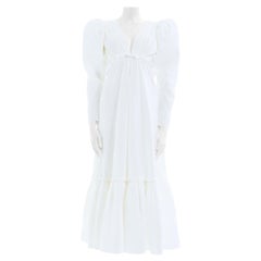 Yves Saint Laurent by Tom Ford S/S 2001 White cotton blend lace-up maxi dress