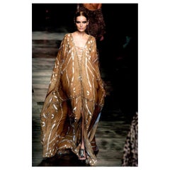 Yves Saint Laurent by Tom Ford S/S 2002 Fawn-Print Sheer Midi Skirt