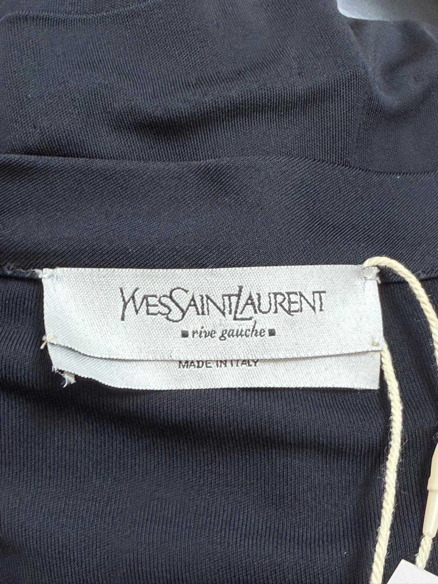 Yves Saint Laurent by Tom Ford - P/E 2003 - Top in jersey nero e gonna in chiffon a strati in vendita 5