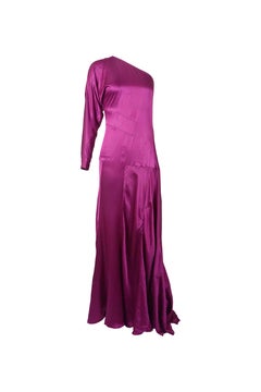 YVES SAINT LAURENT By Tom Ford S/s 2008 Fuchsia One-Shoulder Satin Gown
