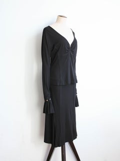 Yves Saint Laurent by Tom Ford S/S03 - Top et jupe en viscose noire