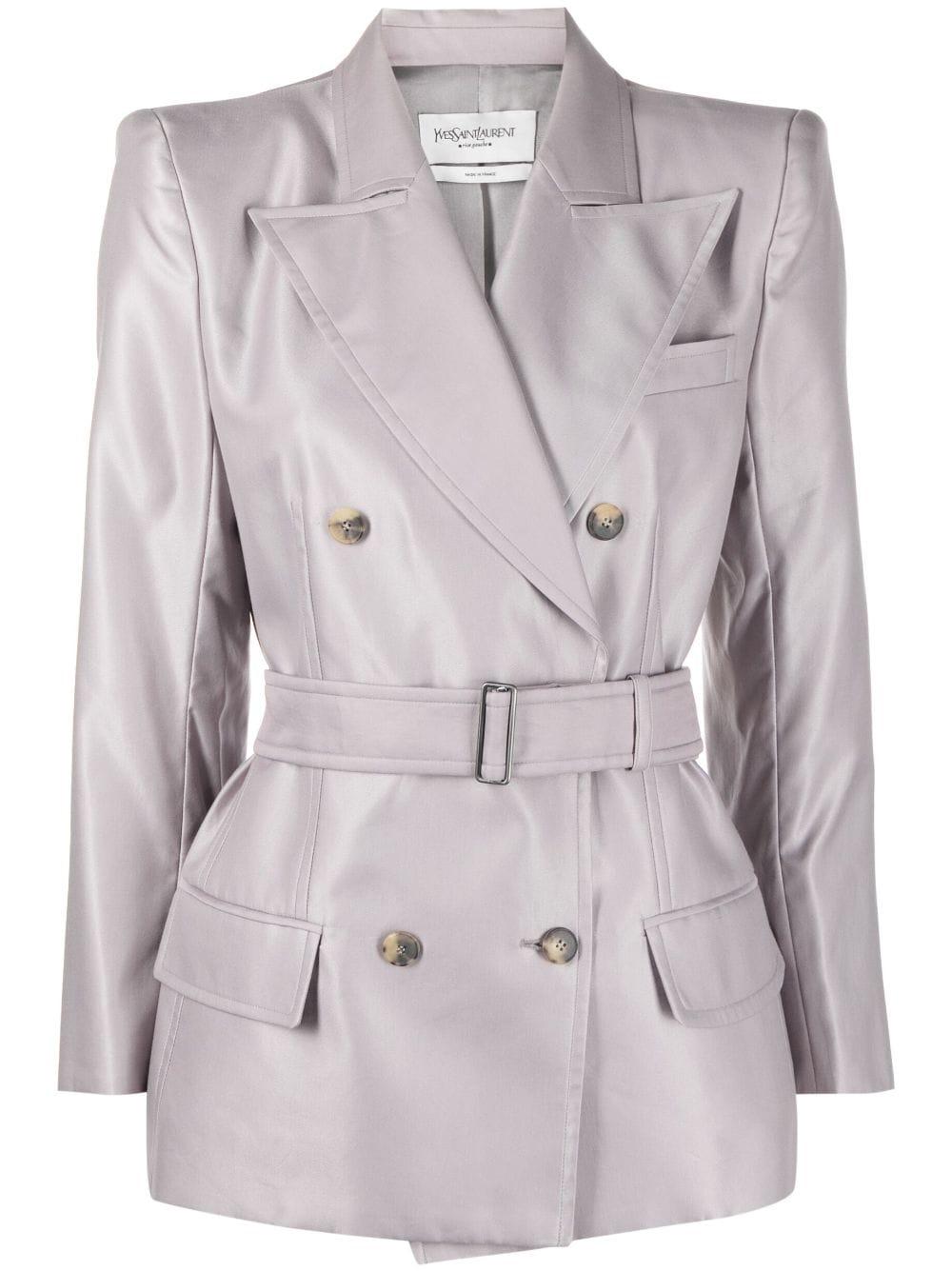 Yves Saint Laurent by Tom Ford Satin Lilac Blazer For Sale 3