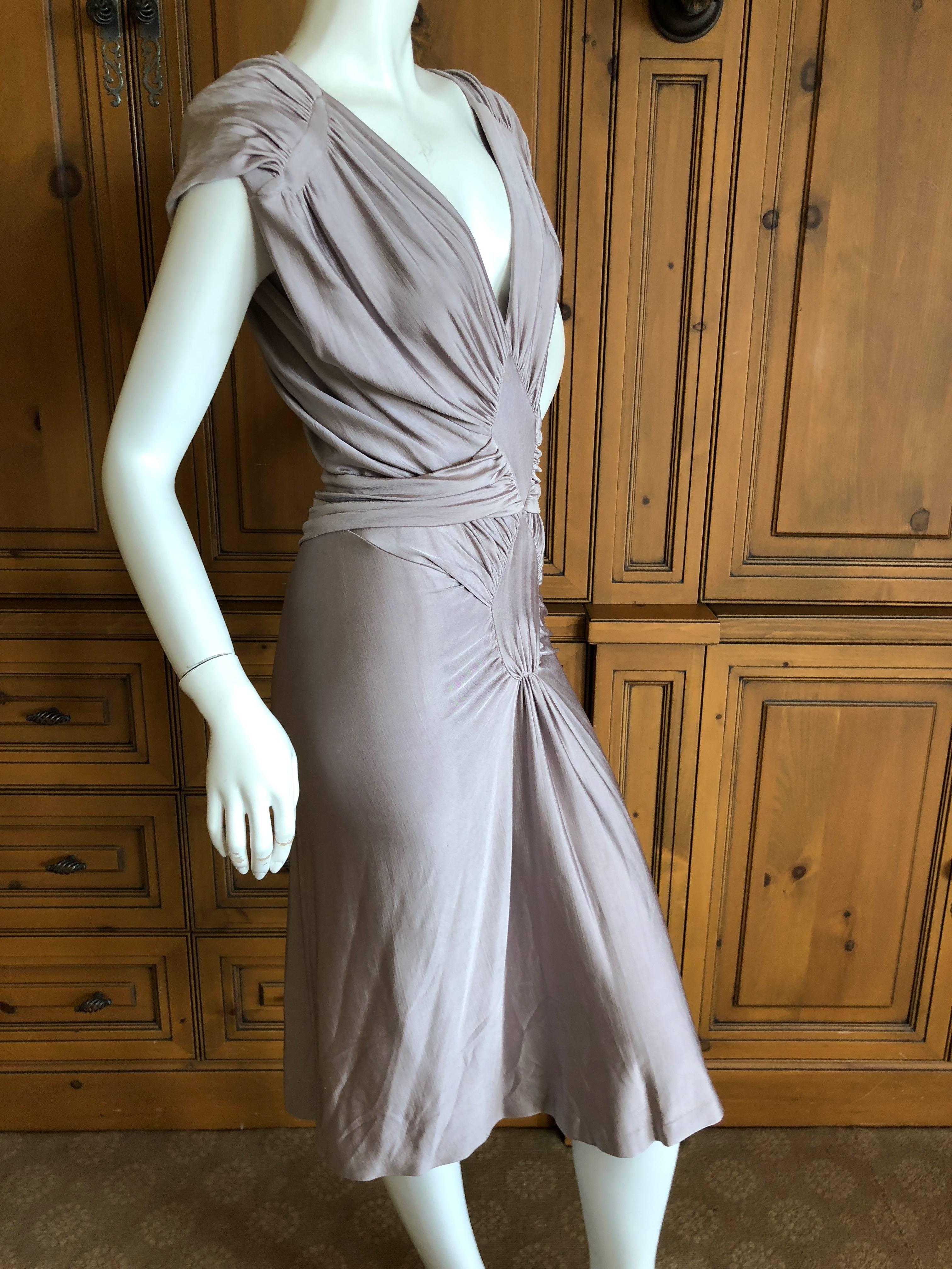 Yves Saint Laurent by Tom Ford Silvery Lilac Ruched Evening Dress

In Tom Ford book on Cameron Diaz

Size S

 New with Tags

 Bust 34