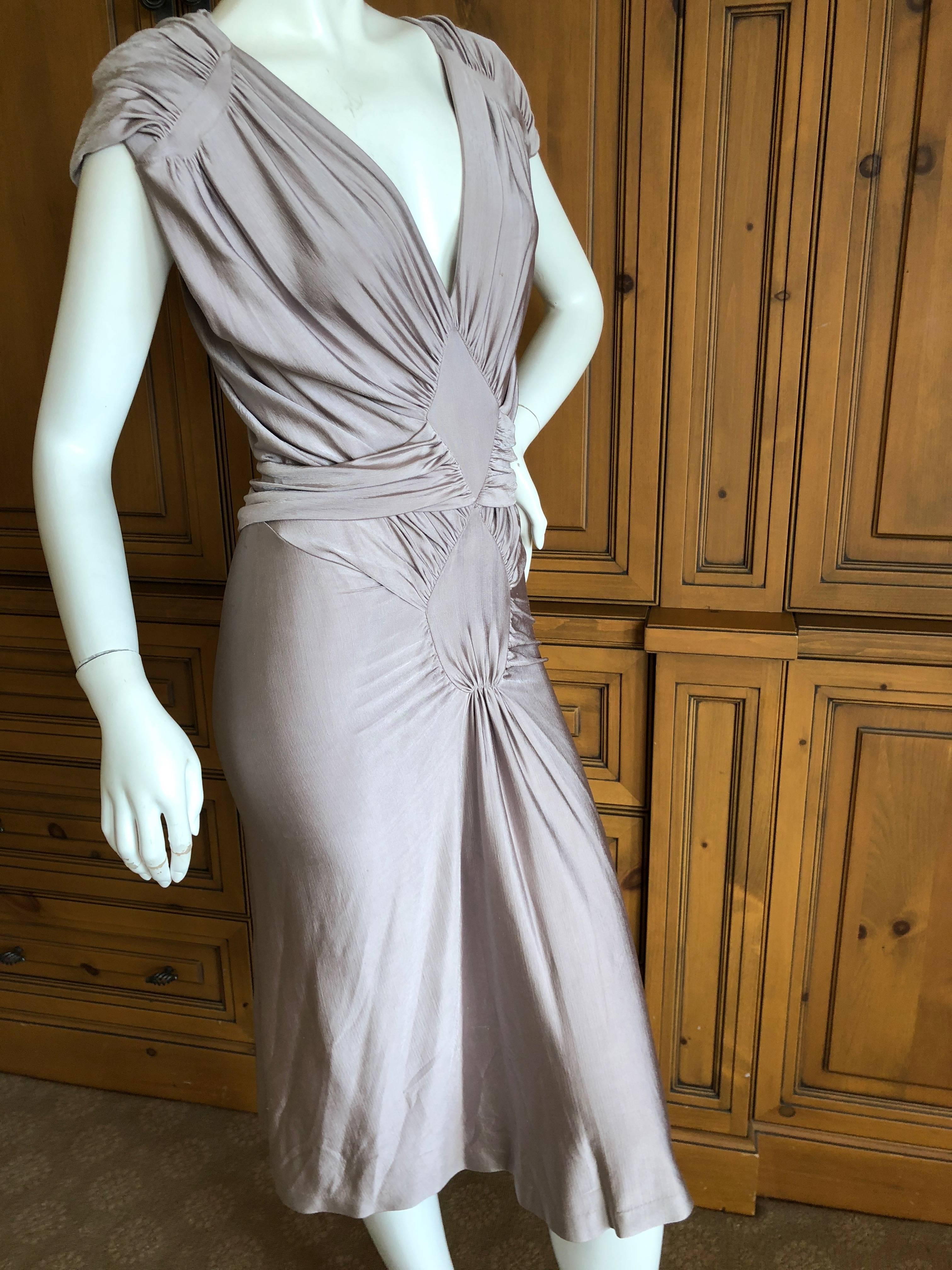 Yves Saint Laurent by Tom Ford Silvery Lilac Ruched Evening Dress   In New Condition For Sale In Cloverdale, CA