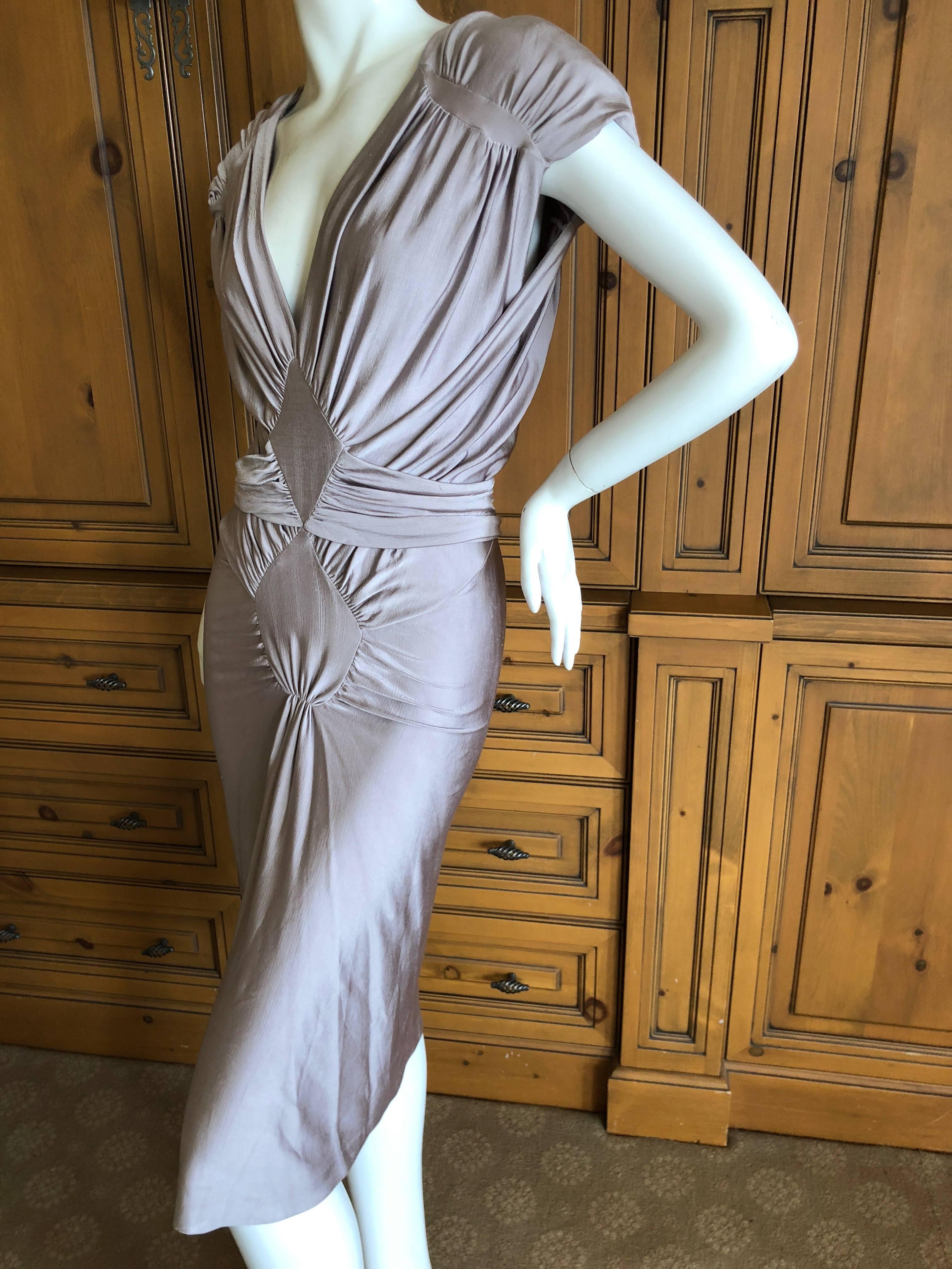Yves Saint Laurent by Tom Ford Silvery Lilac Ruched Evening Dress   For Sale 1