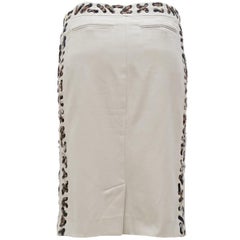 Yves Saint Laurent by Tom Ford SS-02 Cotton Laced Safari Skirt with Leopard Trim