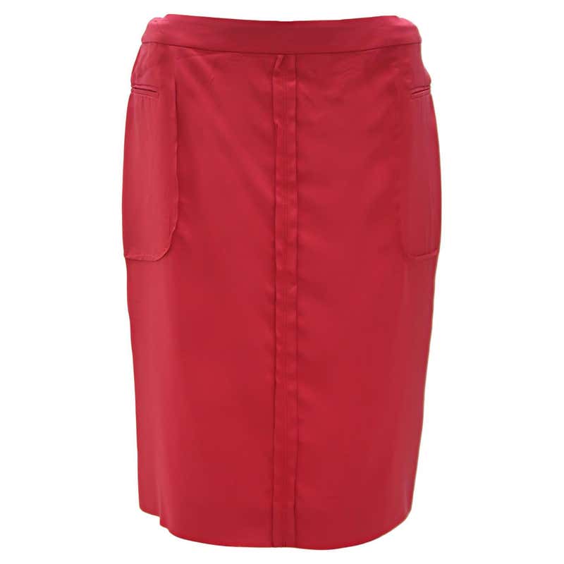 Chanel 2001 Cruise Collection Fuschia Velvet Burnout Skirt For Sale at ...