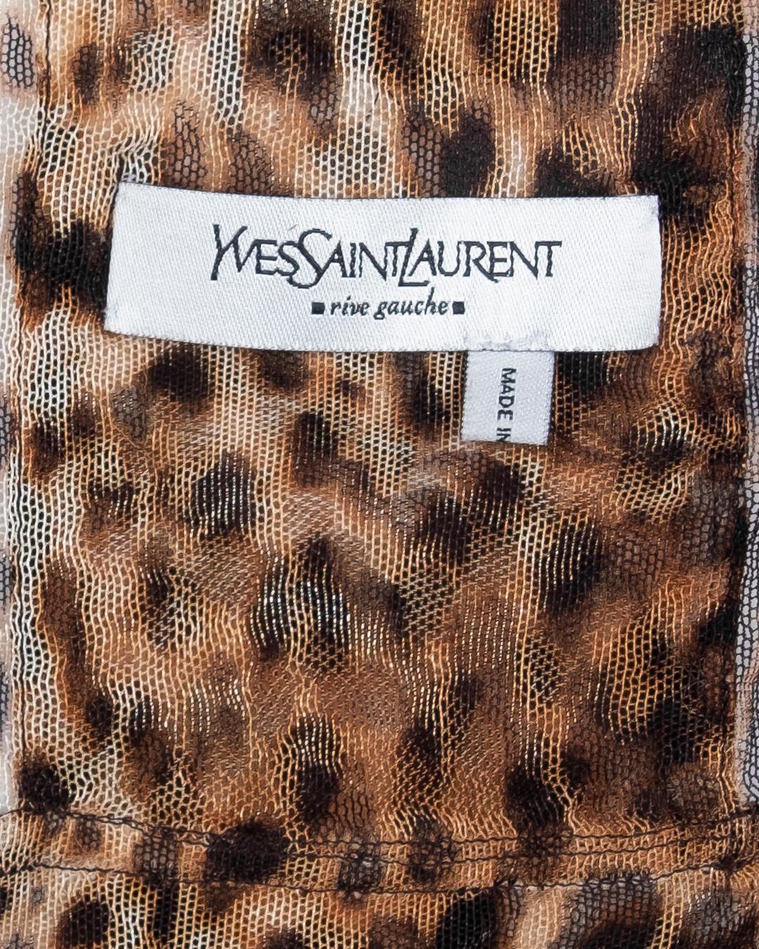 Yves Saint Laurent by Tom Ford SS2002 Silk Leopard Cargo Vest In Good Condition For Sale In Beverly Hills, CA