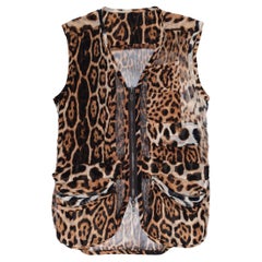 Yves Saint Laurent by Tom Ford SS2002 Silk Leopard Cargo Vest