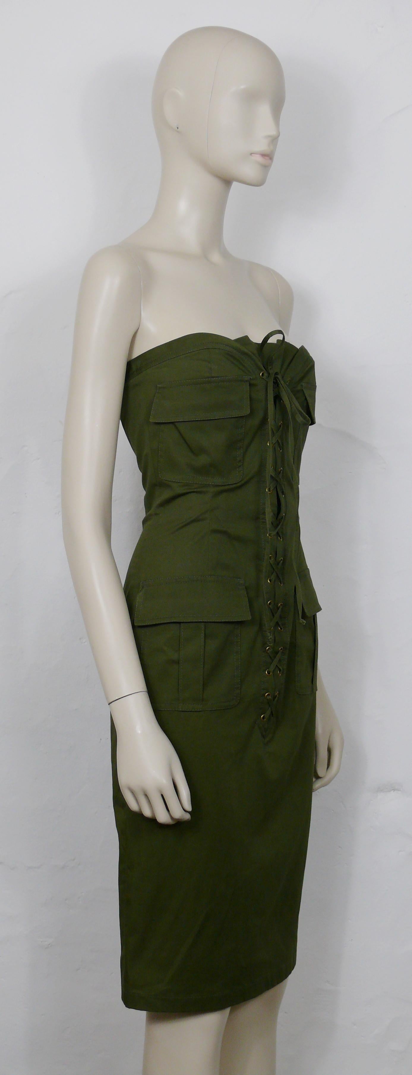 YVES SAINT LAURENT by TOM FORD Strapless Safari Dress In Excellent Condition In Nice, FR