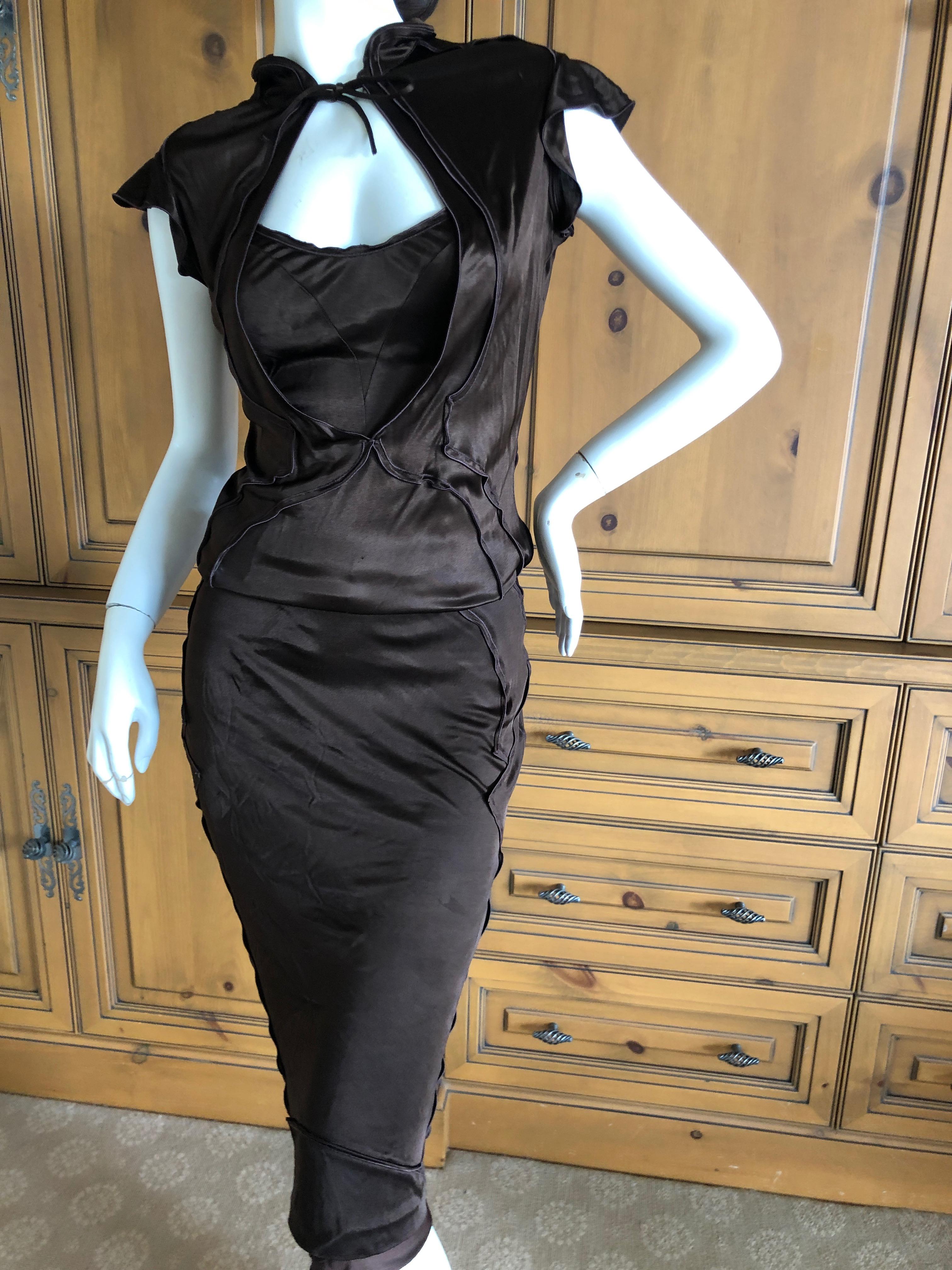 Yves Saint Laurent by Tom Ford Two Piece Silk Dress Set from Fall 2004 In Excellent Condition For Sale In Cloverdale, CA