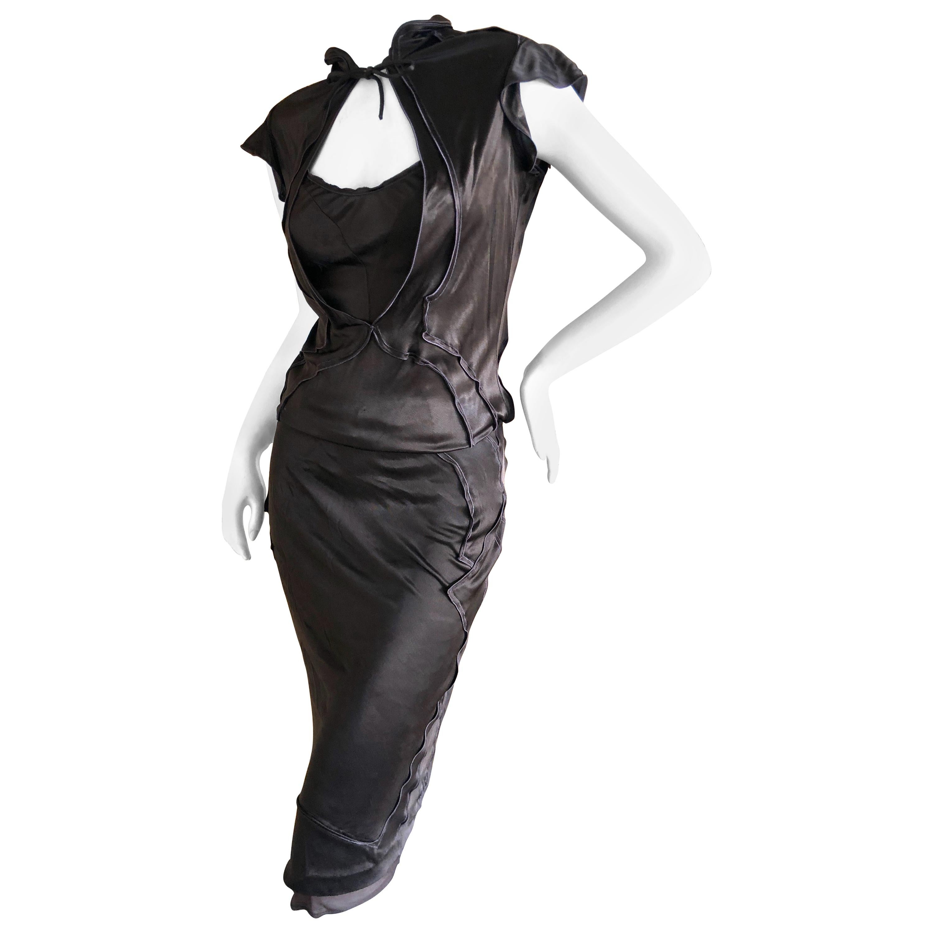 Yves Saint Laurent by Tom Ford Two Piece Silk Dress Set from Fall 2004 For Sale
