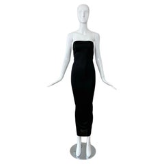 YVES SAINT LAURENT by TOM FORD Vintage Black Ruched Hook + Eye Dress YSL