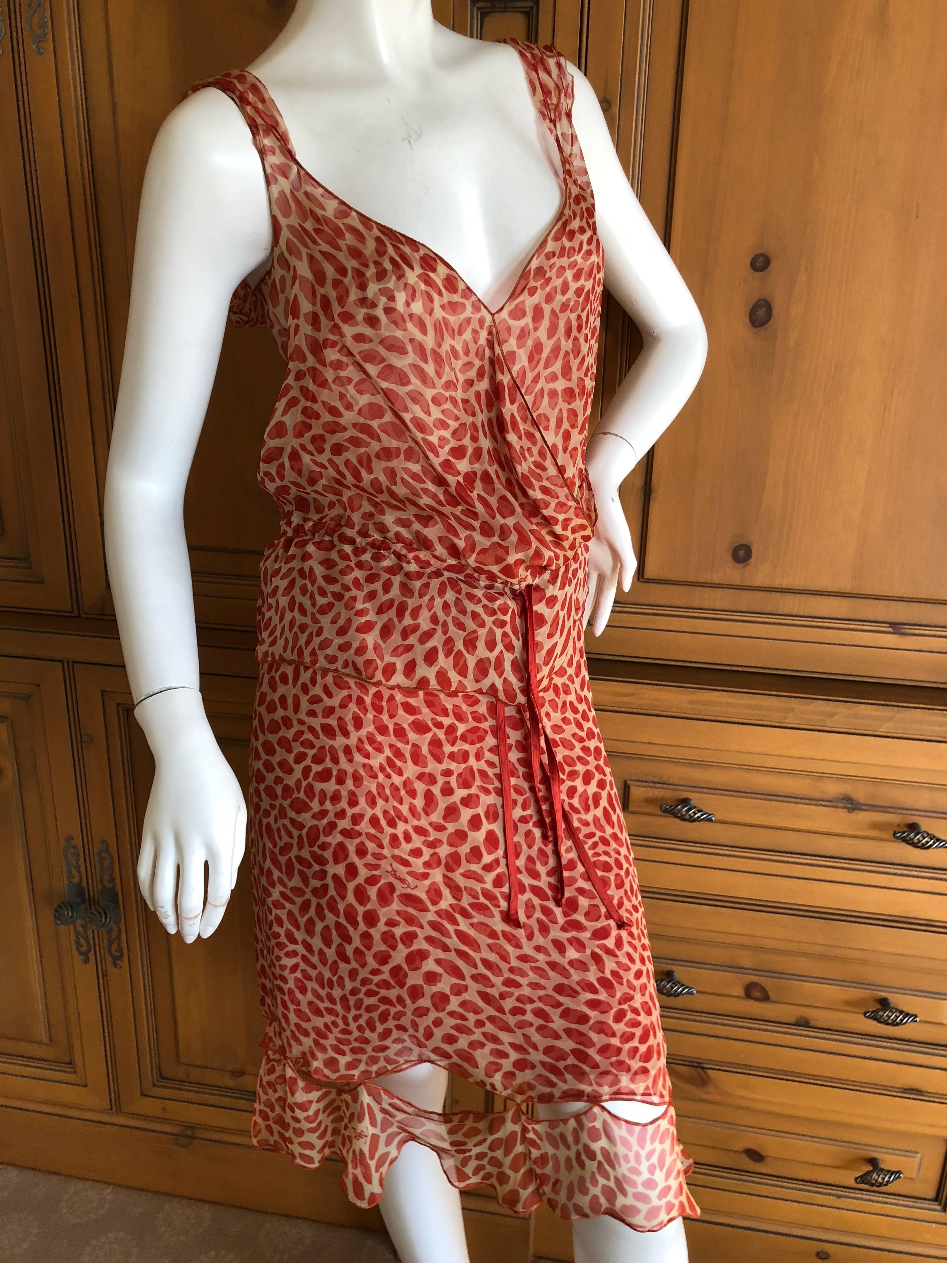 Yves Saint Laurent by Tom Ford Vintage Lips Print Two Piece Silk Dress For Sale 3