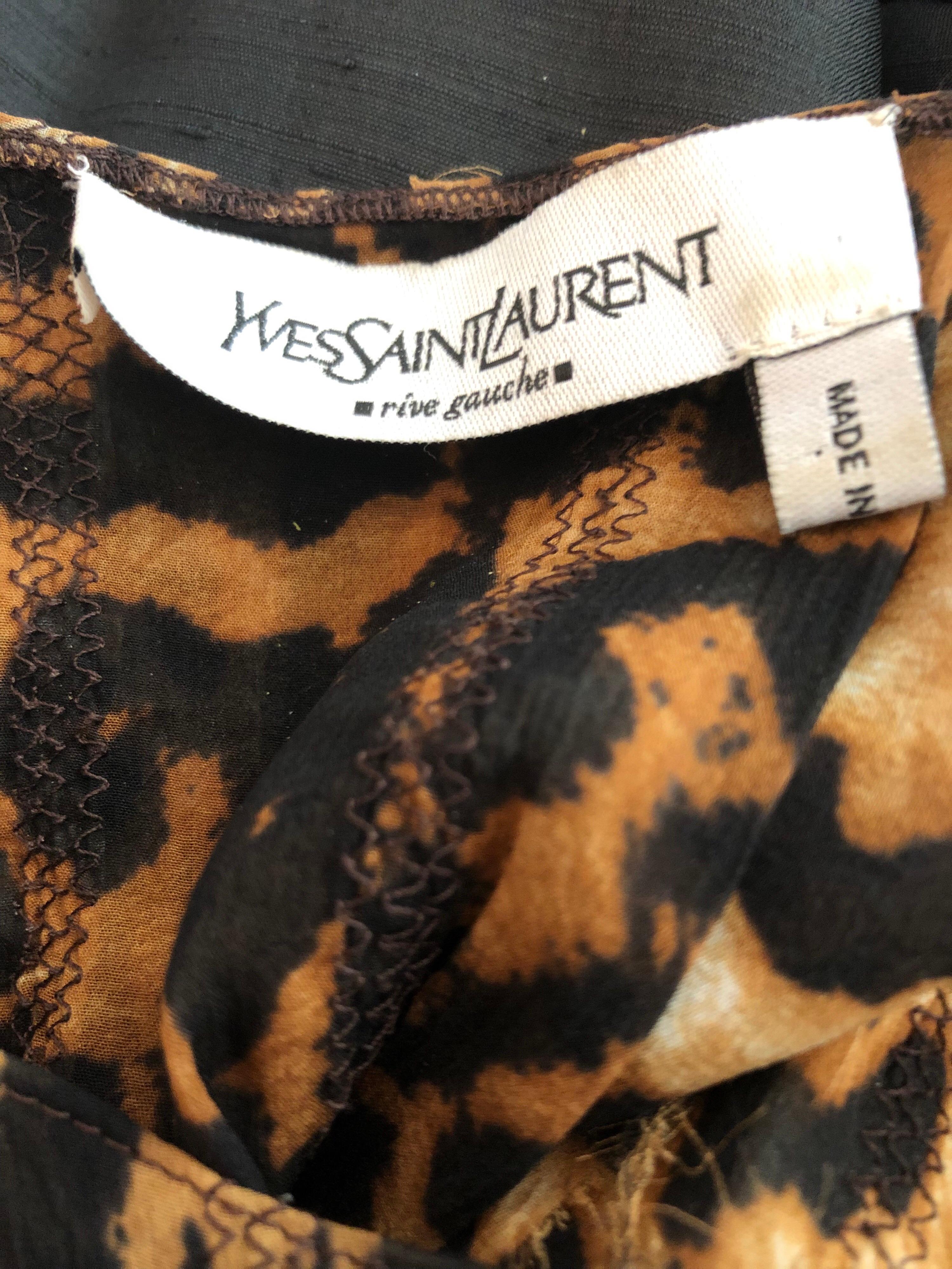 Tom Ford for Yves Saint Laurent YSL Top in chiffon di seta con stampa leopardo in vendita 7