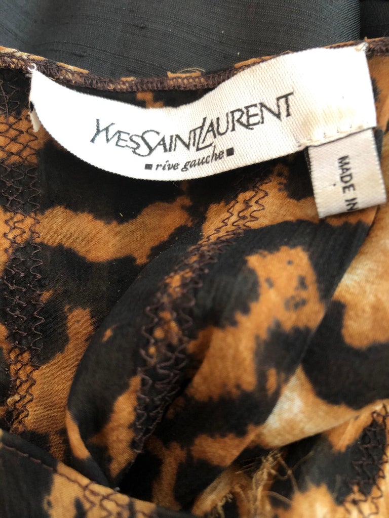 Yves Saint Laurent by Tom Ford YSL Leopard Print Silk Chiffon Corset Style Top For Sale 7