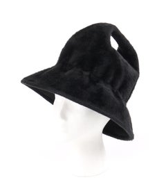 YVES SAINT LAURENT c.1960’s YSL Black Felted Fur Top Handle Bucket Hat