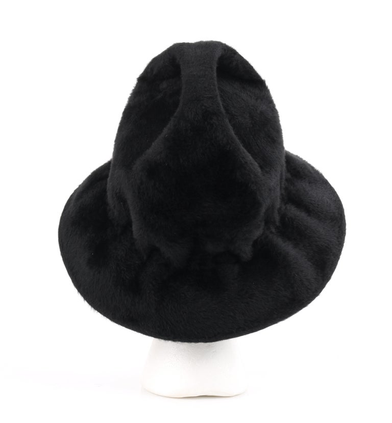 YVES SAINT LAURENT c.1960’s YSL Black Felted Fur Top Handle Bucket Hat at 1stDibs ysl bucket