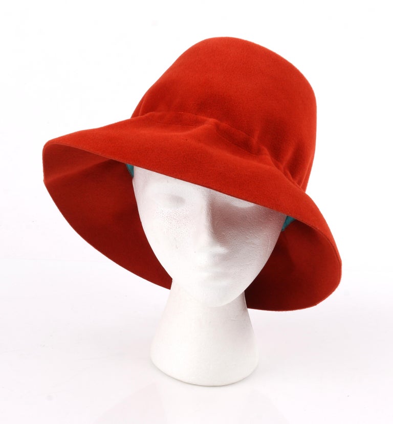 YVES SAINT LAURENT c.1960’s YSL Cayenne Red Felted Fur Structured Bucket Hat at 1stDibs ysl