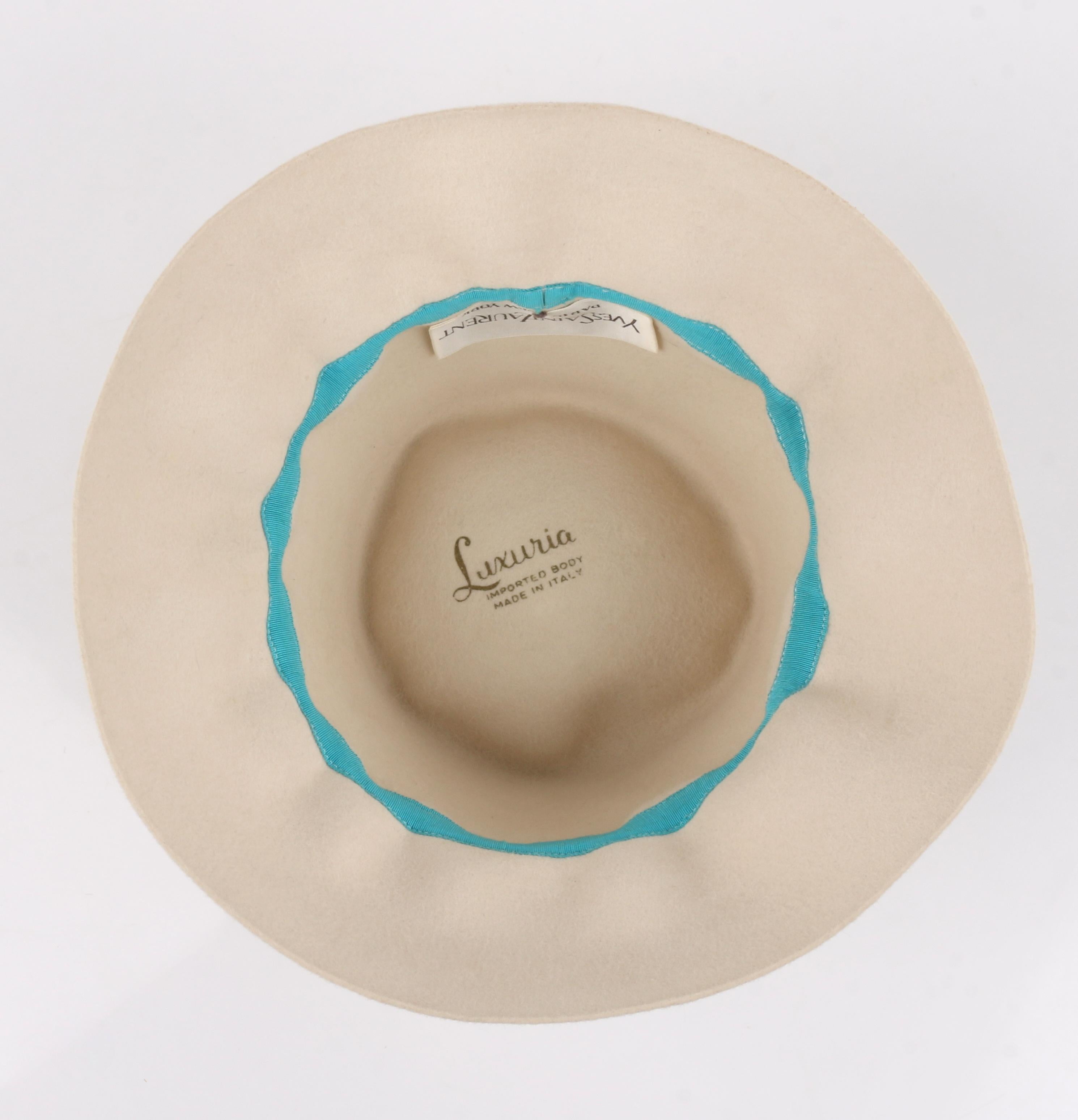 YVES SAINT LAURENT c.1960’s YSL Cream Felted Fur Structured Bucket Hat 2