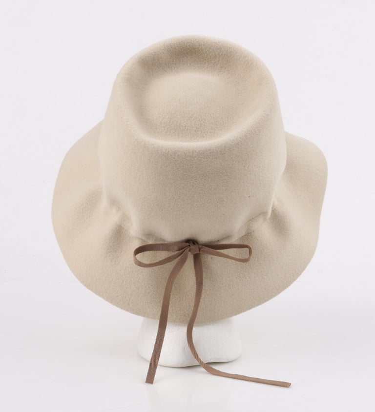 YVES SAINT LAURENT c.1960’s YSL Cream Felted Fur Structured Bucket Hat For Sale at 1stDibs ysl