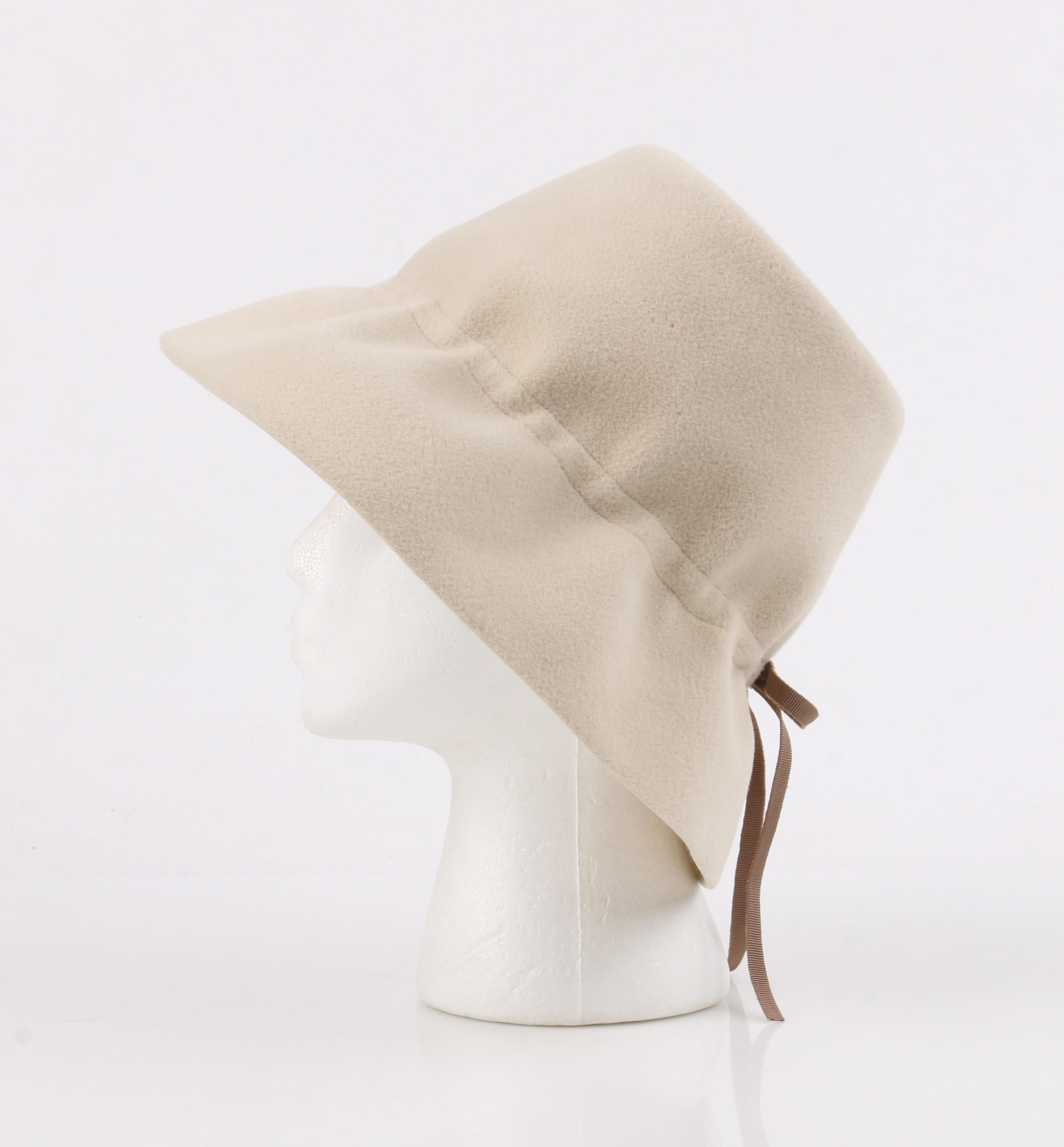 YVES SAINT LAURENT c.1960’s YSL Cream Felted Fur Structured Bucket Hat ...