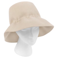 YVES SAINT LAURENT c.1960’s YSL Cream Felted Fur Structured Bucket Hat