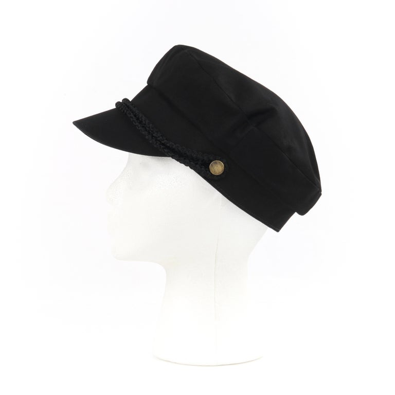 YVES SAINT LAURENT c.2000's Black Gold Breaton Military Hat YSL at 1stDibs