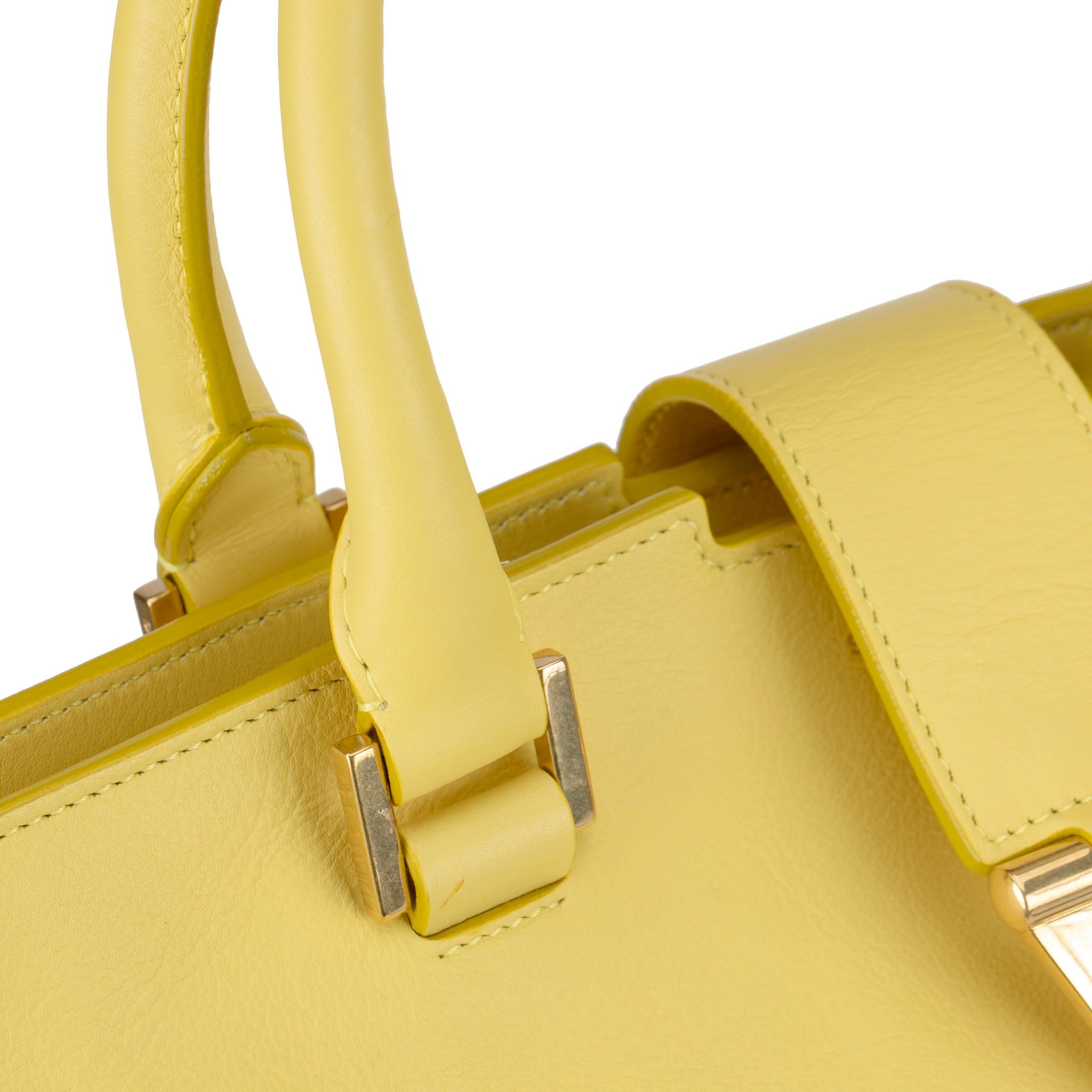 Yves Saint Laurent Cabas Chyc Tote Yellow Aged Gold Hardware In Excellent Condition For Sale In DOUBLE BAY, NSW