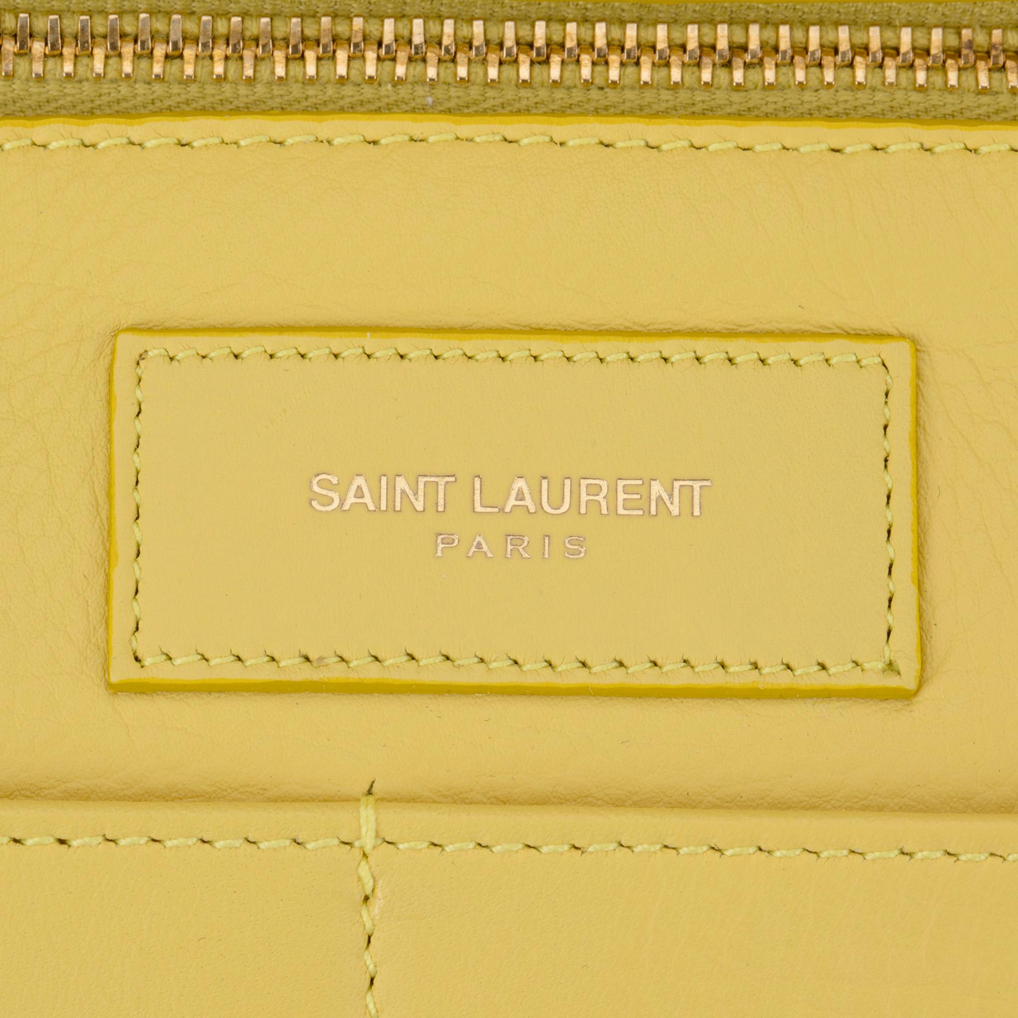 Yves Saint Laurent Cabas Chyc Tote Yellow Aged Gold Hardware For Sale 1
