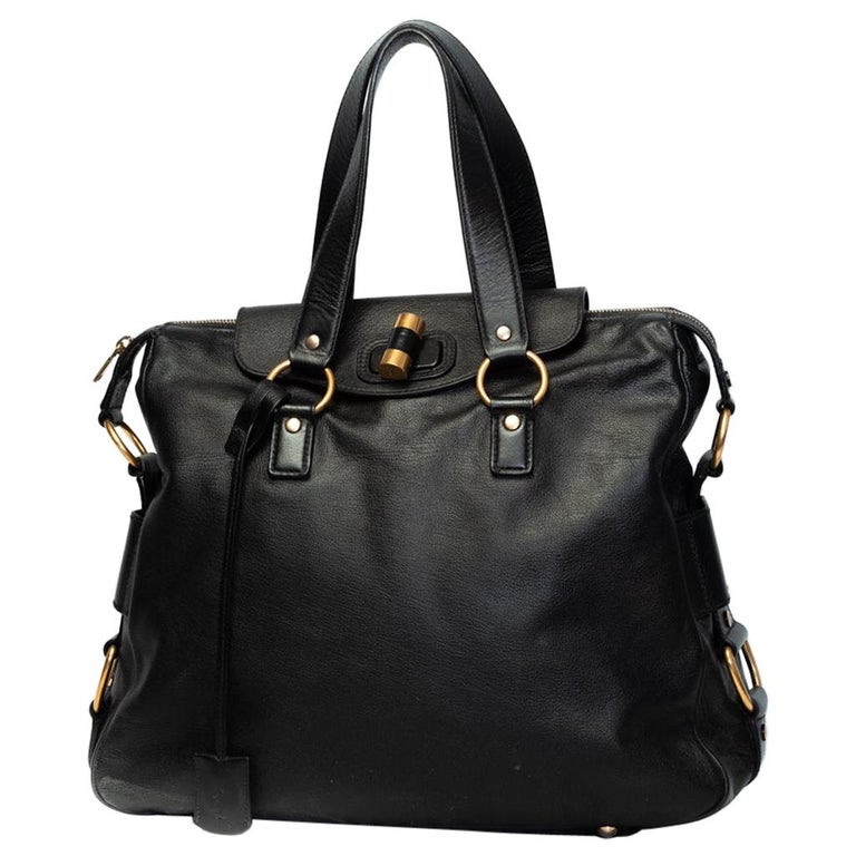 Yves Saint Laurent Black Leather/Suede Medium Bellechasse Satchel Bag -  Yoogi's Closet