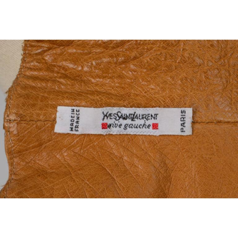 Yves Saint Laurent Camel-color Shiny Ostrich Leather Corset, circa 1990 For Sale 2