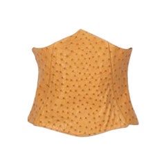 Yves Saint Laurent Camel-color Shiny Ostrich Leather Corset, circa 1990