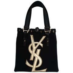 Yves Saint Laurent Canvas and Leather Tote, 1990s