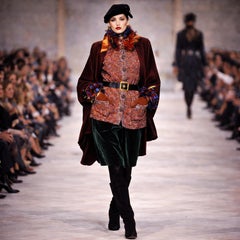 Yves Saint Laurent Cardigan Colorful Knit Feather Trim 90s YSL Rive Gauche Sz 38