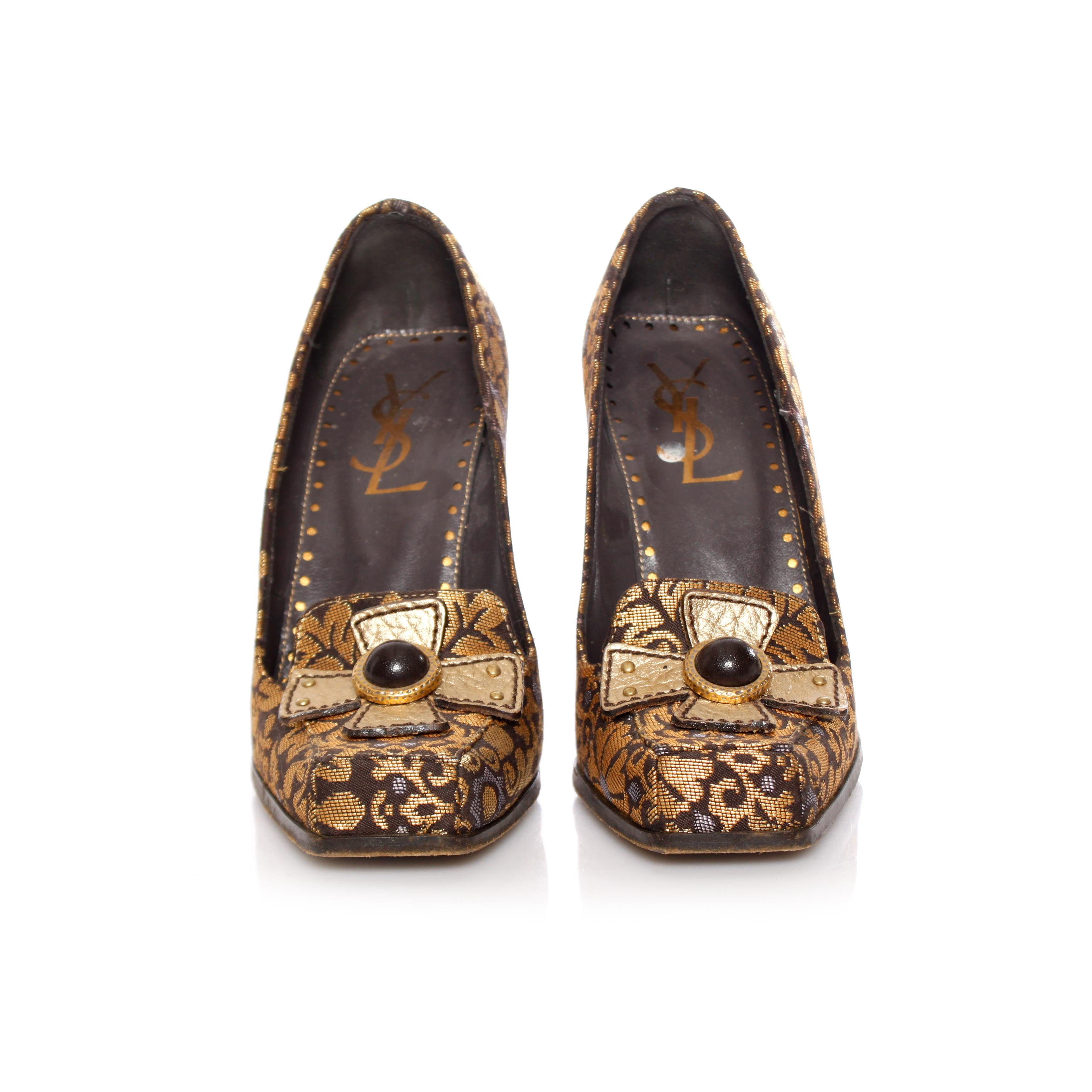 Yves Saint Laurent, Casablanca brocade heels. For Sale 1